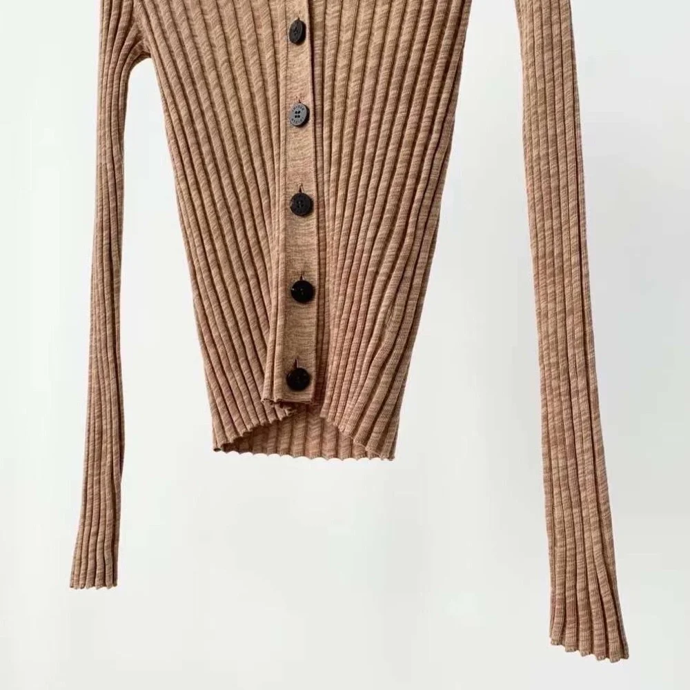 🍁ICICLE Cotton open knit light button up cardigan - Picture 9 of 15